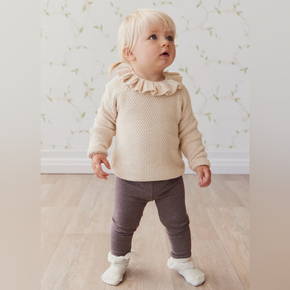 Jamie Kay Tan Ruffle Sweater